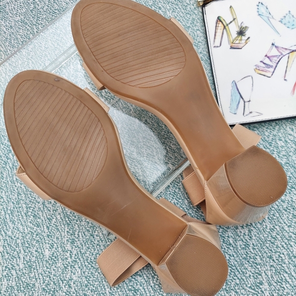 Beige Patent Dressy Sandals with Ankle Strap, sz 12 - Picture 7 of 10